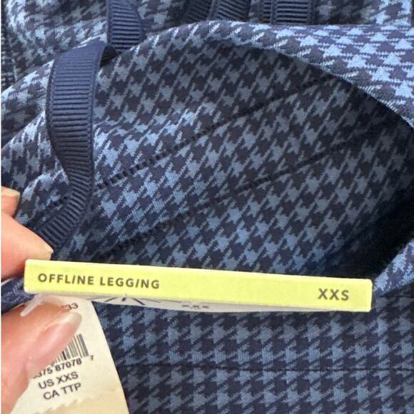 Offline‎ By Aerie Hi Rise Houndstooth Blue Legging XXS NWT - Picture 10 of 12